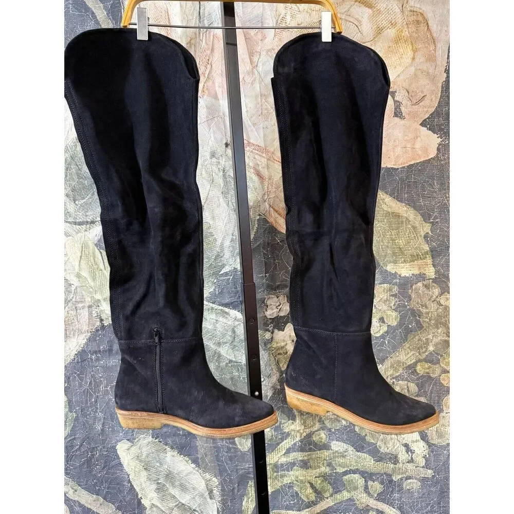 New Free People Banks Over The Knee Boots Suede Size 38.5